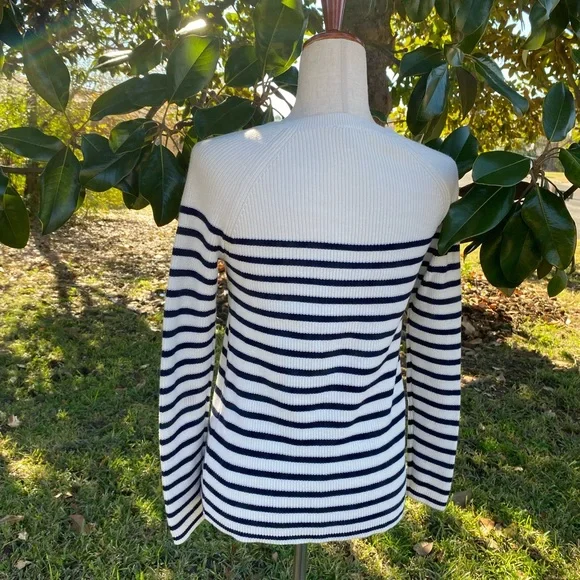 Navy and White Striped Sweater - Picture 8 of 11